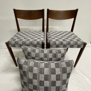 Checker Pattern Dining Chairs
