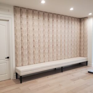 Upholstered Foam Bench with wall panel