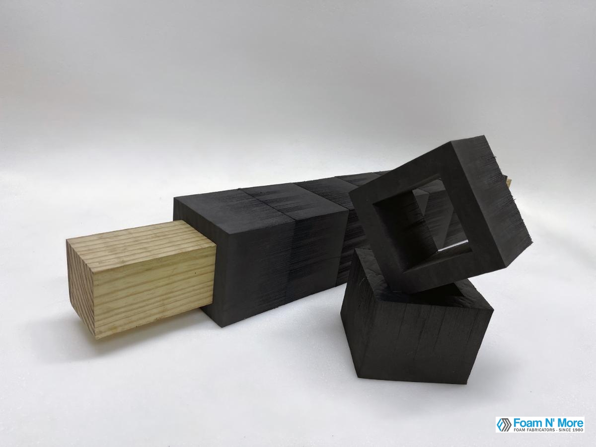 black minicell square foam wooden pole